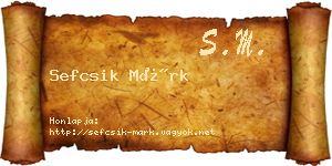 Sefcsik Márk névjegykártya