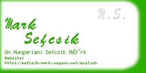 mark sefcsik business card